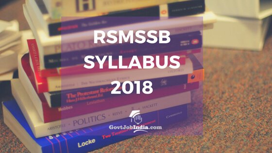 RSMSSB Syllabus NOtification