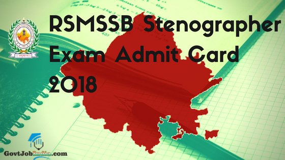 RSMSSB Steno Hall Ticket/ Call letter