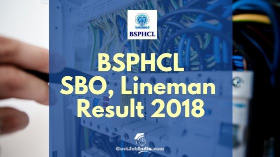 BSPHCL SBO, Jr Lineman Recruitment Result 