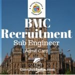BMC Sub Engineer Admit Card