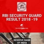 RBI Security Guard Result and Cut off marks 2018