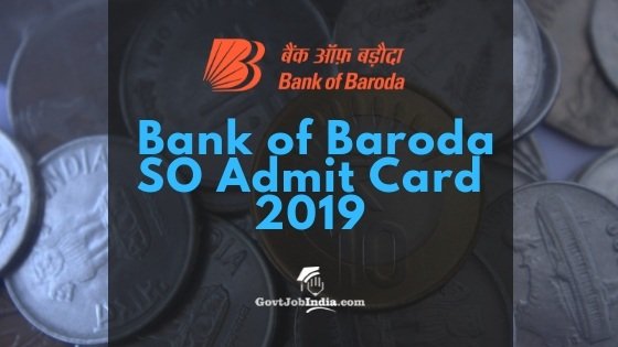 Bank of Baroda Call letter 2019