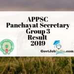 APPSC Group 3 Result 2019